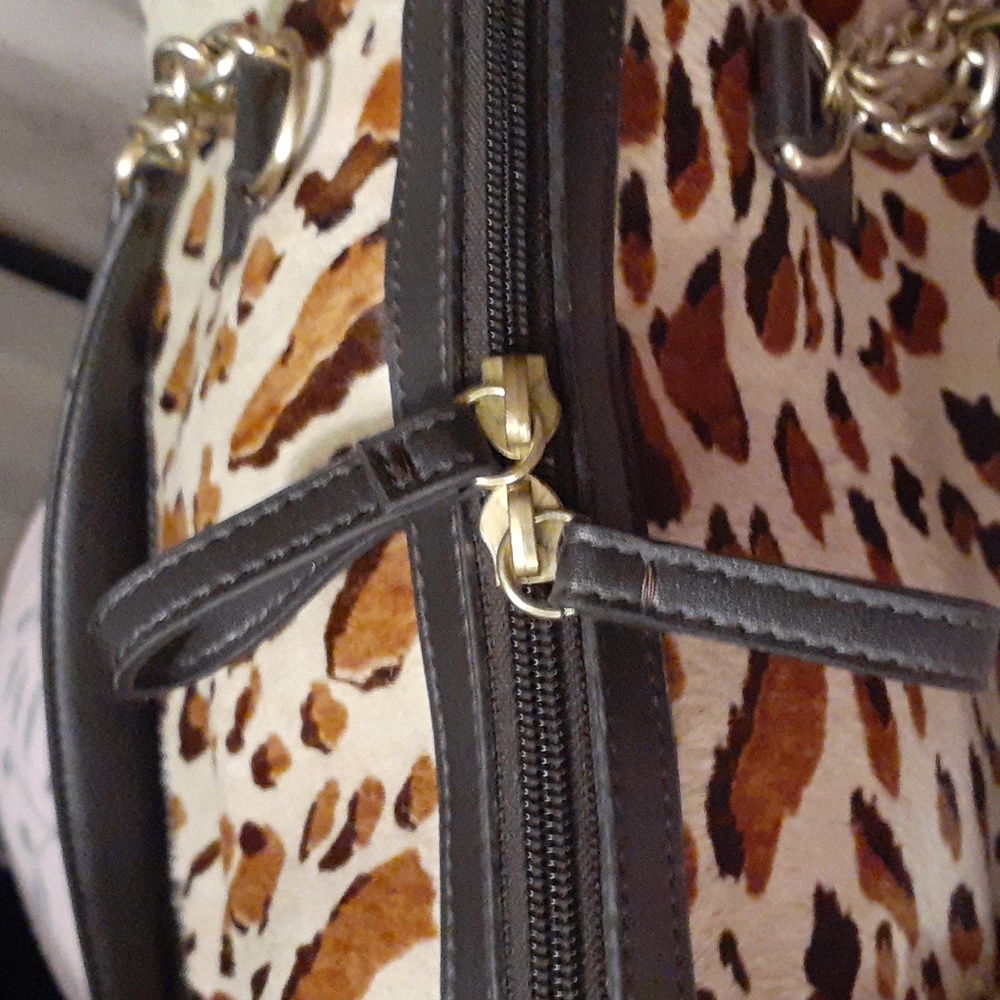 Ann Taylor PONY HAIR Cheetah Print Handbag NWT - Picture 7 of 9